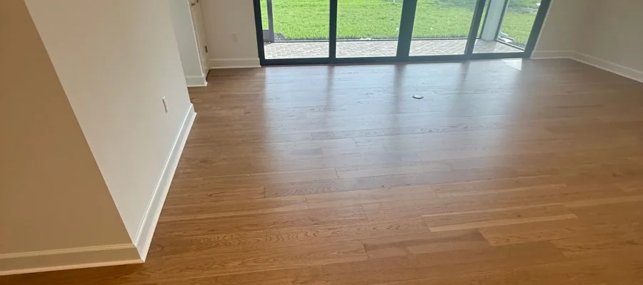 Oak hardwood floor installation in Cape Coral, FL living room